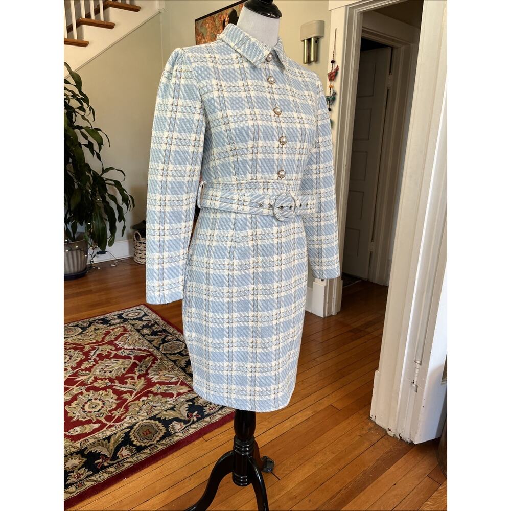 NEW Ivy City Co MyKayla Dress L Retro Tweed Pearl Button Classic Preppy Y2k - Picture 3 of 16